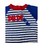 3-6M Blue & Red Stripe Romper - Mother's Choice