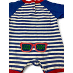 3-6M Blue & Red Stripe Romper - Mother's Choice