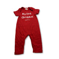 3-6M Red & White "My First Christmas" Onesie - Keedo
