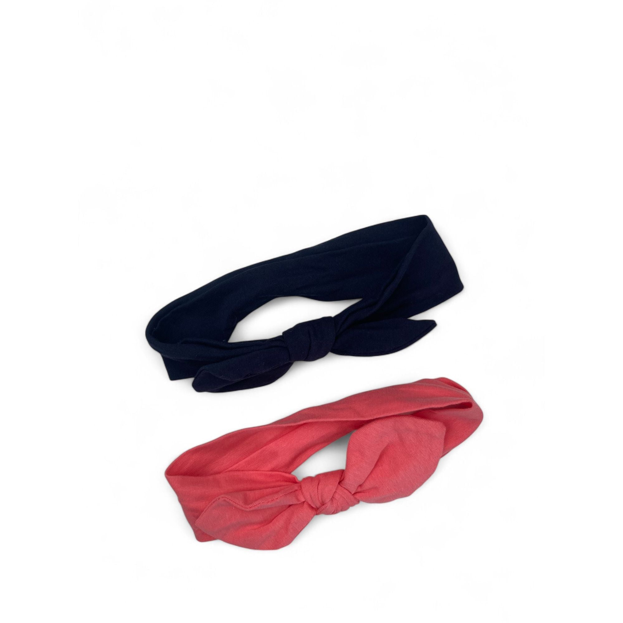 3-6M Navy Blue & Coral Bow Headbands -
