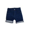 3-6M Dark Blue Denim Cuffed Shorts - Jet