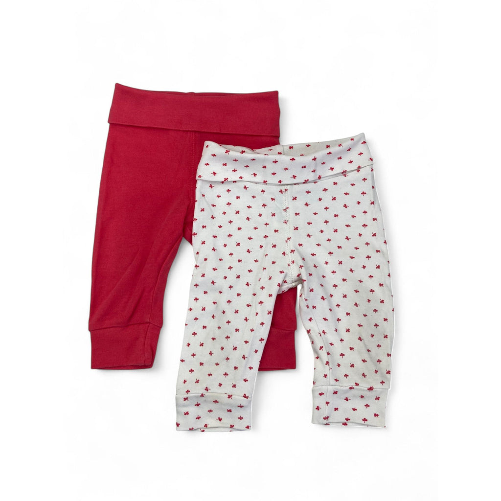 US 2-4M Red & White Organic Cotton Leggings - H&M
