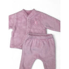 1-3M Light Pink Fleece Snap Top & Footed Leggings - Woolworths