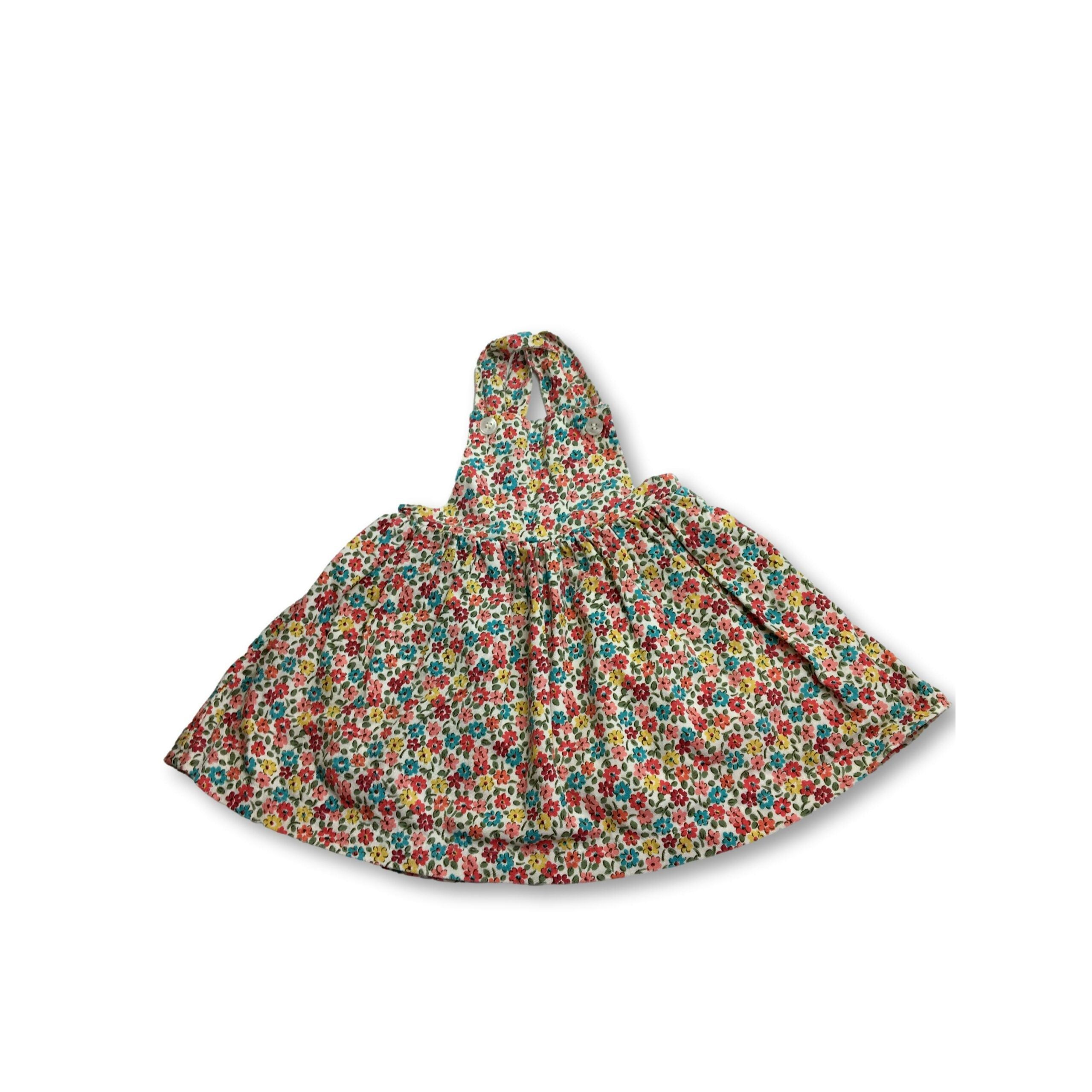 0-6M Cream Floral Pinafore Dress - Cath Kids