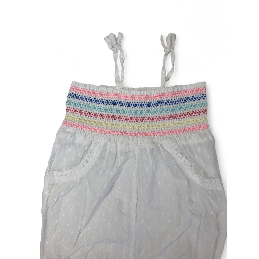 12-18M White Shirred Pindot Romper - Woolworths