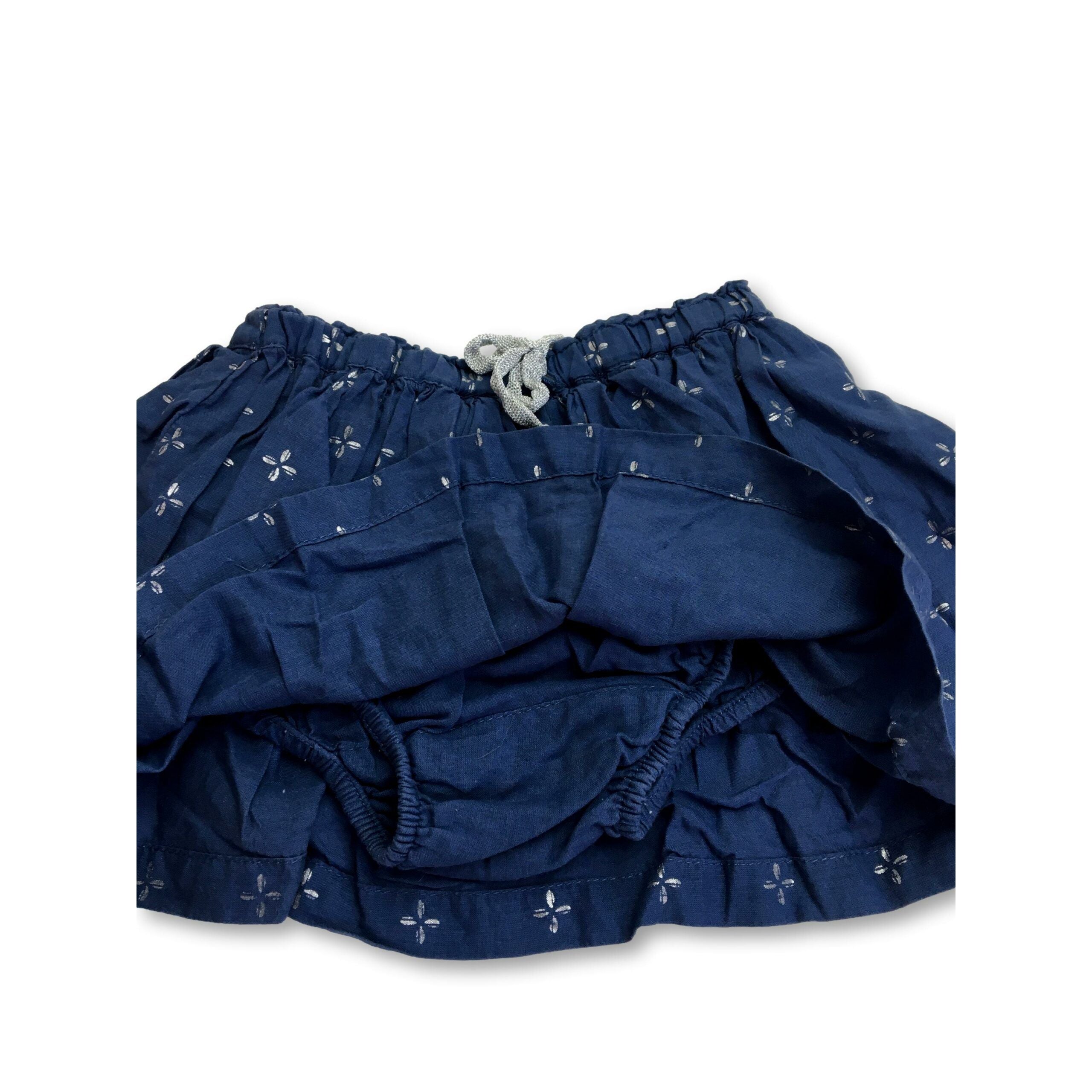 1-3M Dusty Blue & Silver Printed Skirt - Woolworths