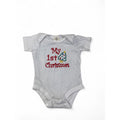 0-3M White Embroidered 1st Christmas Bodysuit - Tiny Tots