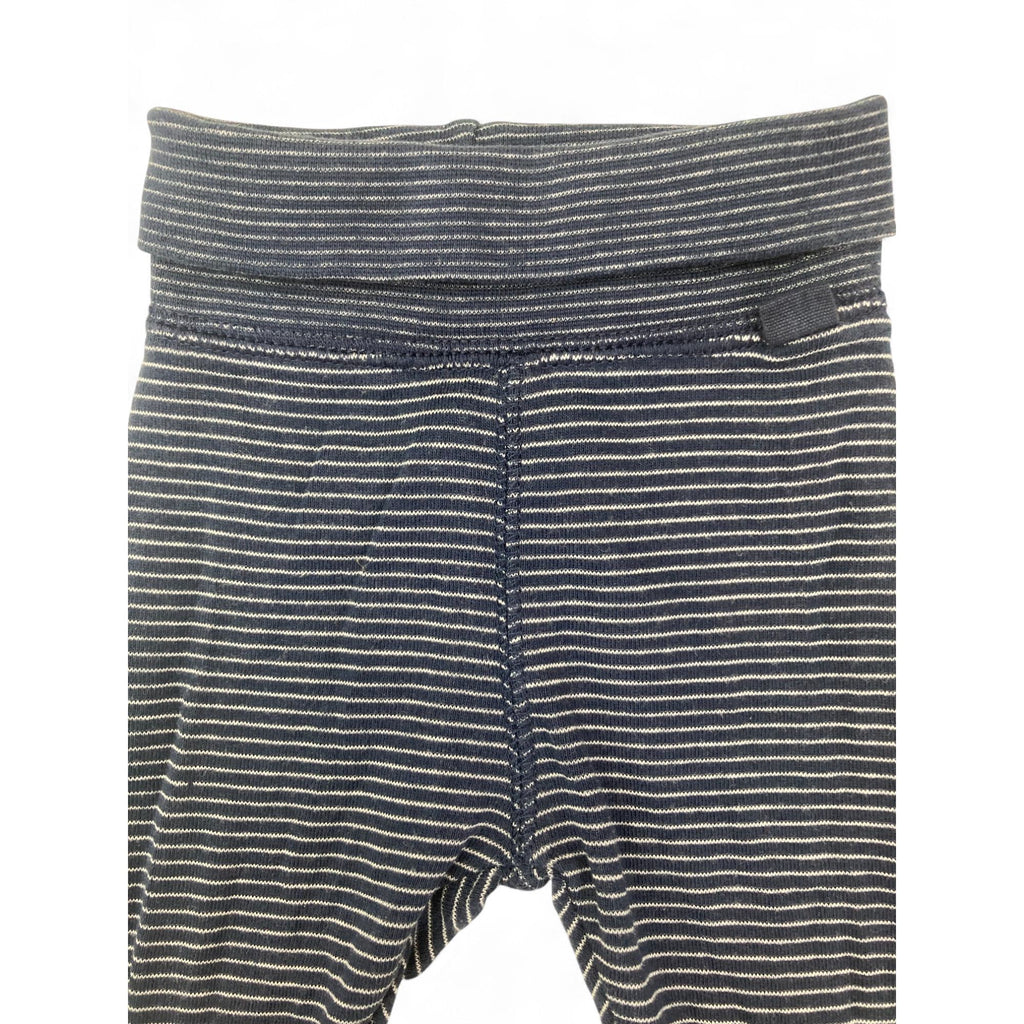 US 0-1M Navy Blue & White Stripe Organic Cotton Footed Leggings - H&M