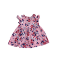 6-12M Pink & Purple Floral Cold Shoulder Dress - Ackermans