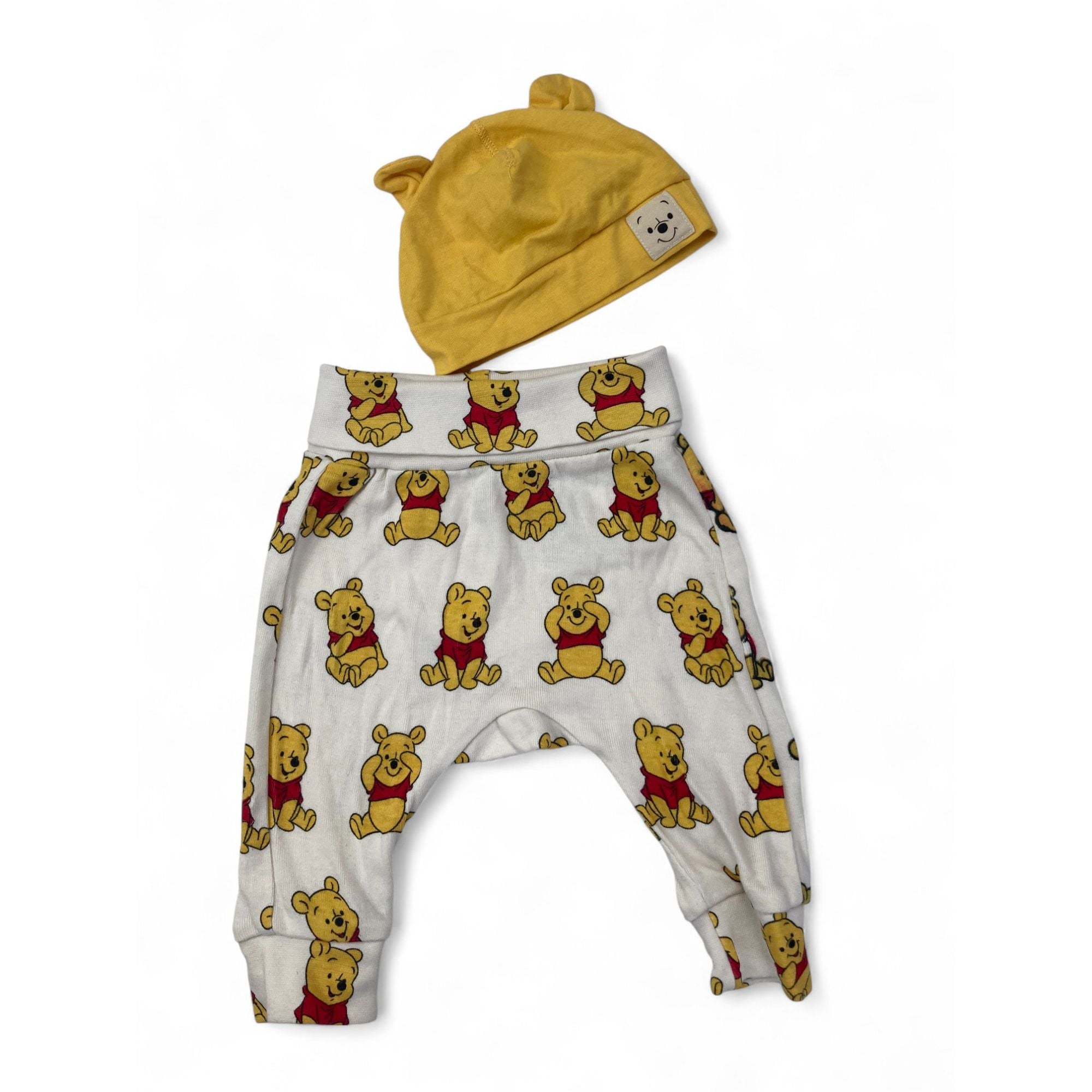 US Newborn Cream & Yellow Pooh Bear Leggings & Beanie - H&M