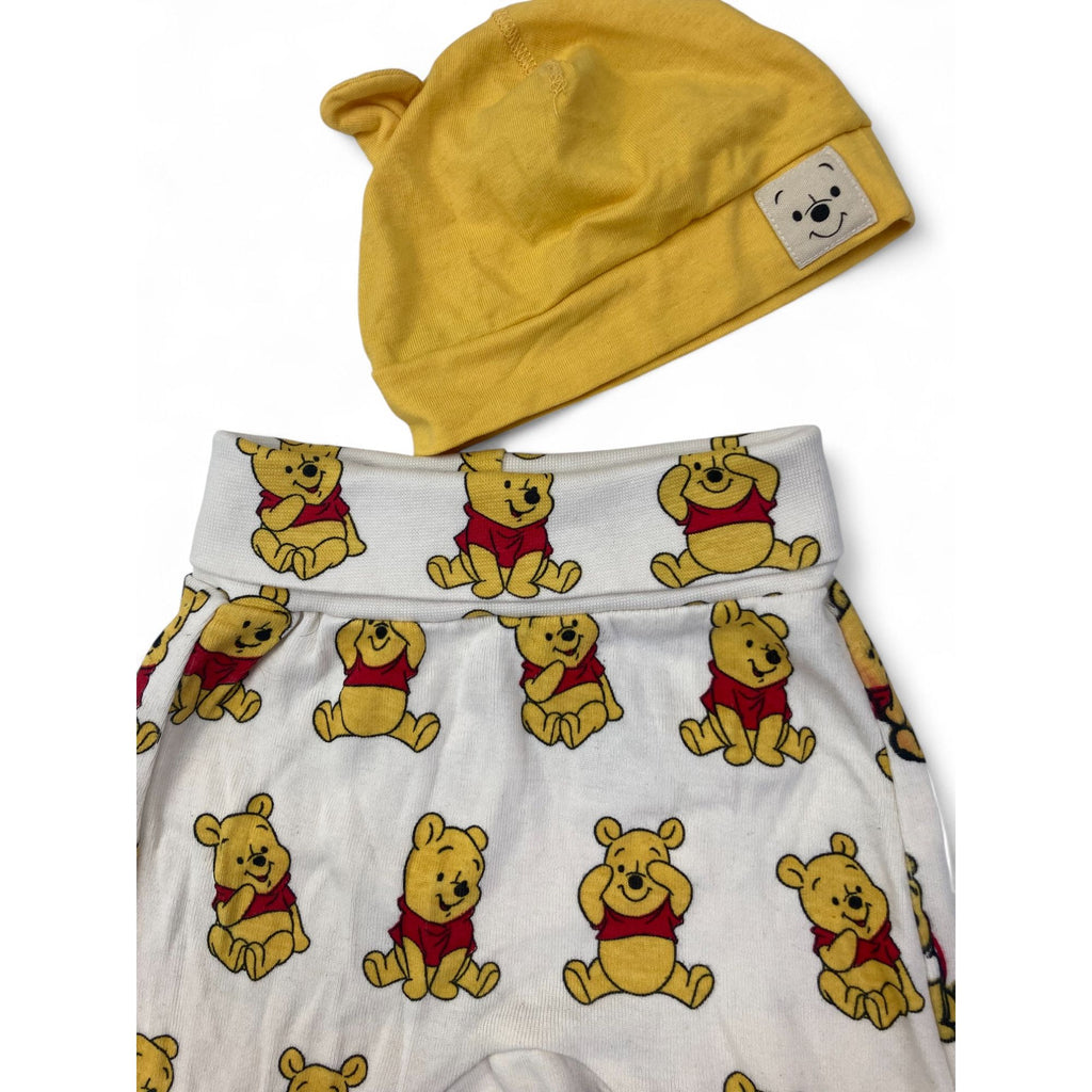US Newborn Cream & Yellow Pooh Bear Leggings & Beanie - H&M