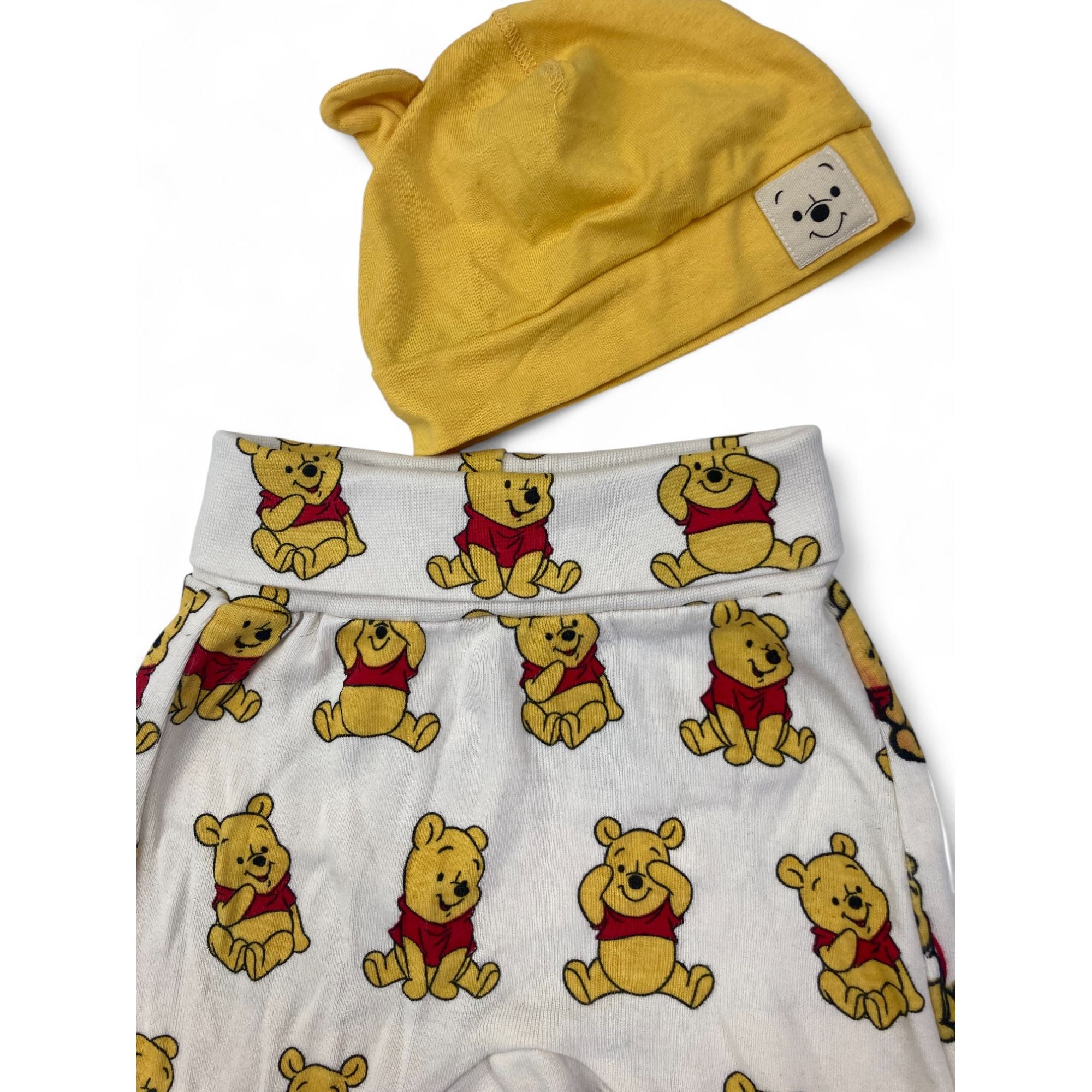 US Newborn Cream & Yellow Pooh Bear Leggings & Beanie - H&M