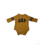 0-3M Mustard & Navy Logo Bodysuit - Gap