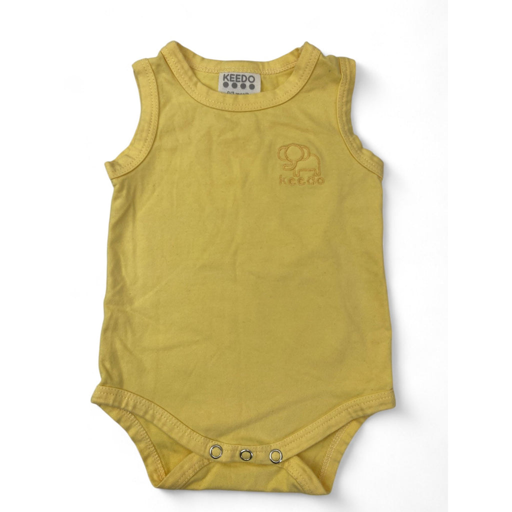 0-3M Yellow Sleeveless Bodysuit - Keedo