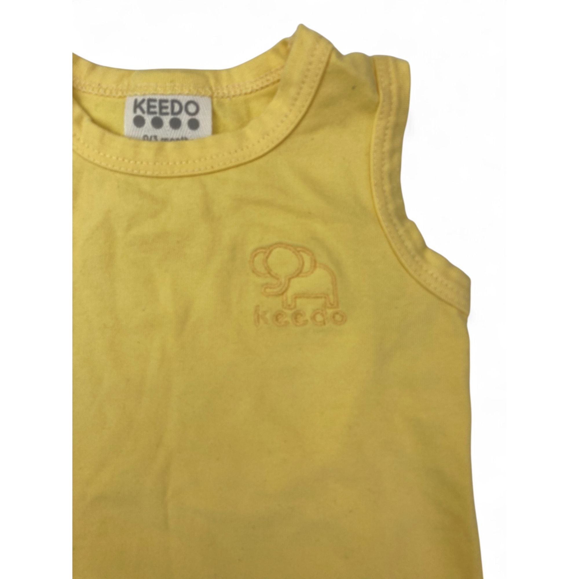 0-3M Yellow Sleeveless Bodysuit - Keedo
