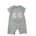 Newborn Mint Green Smiley Face Romper - Keedo