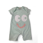 Newborn Mint Green Smiley Face Romper - Keedo