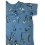 1-3M Dusty Blue Palm Tree Romper - Woolworths