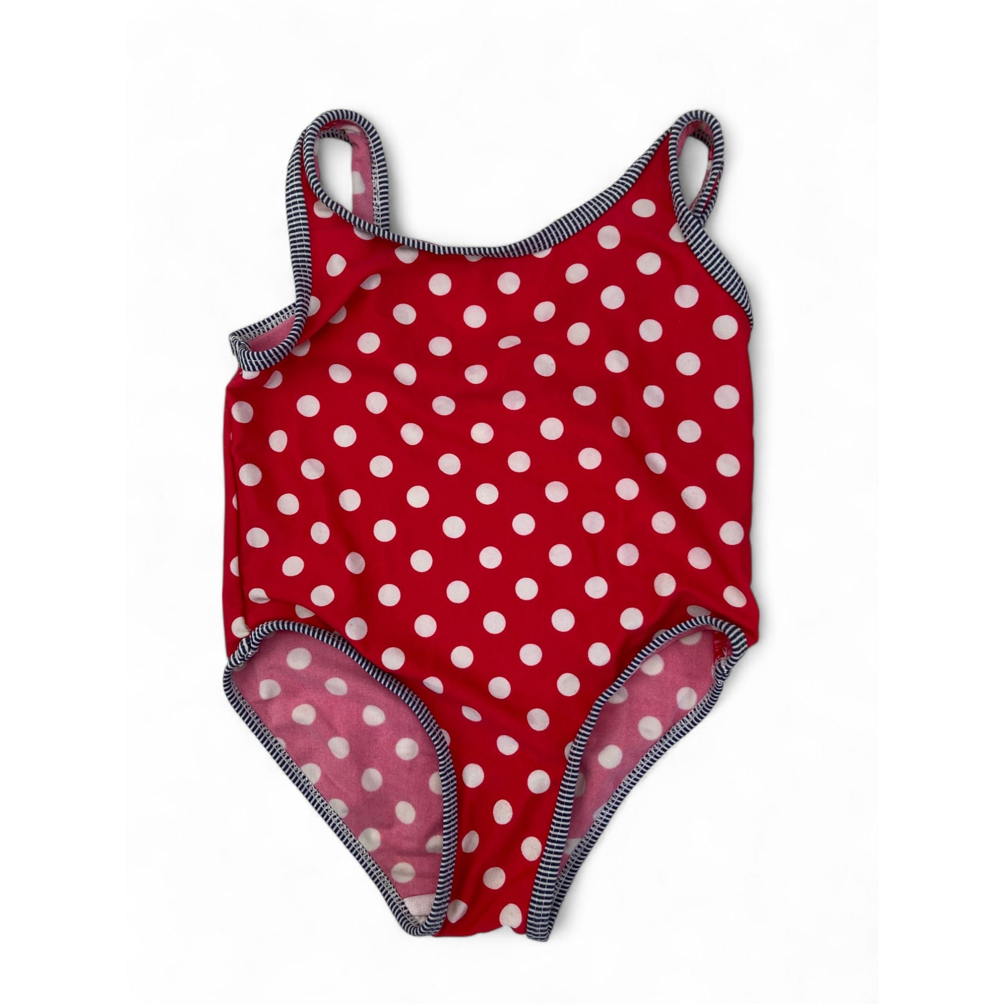 1.5-2Y Red & White Dotted Swimsuit - Young Dimension