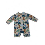 0-3M Beige Dinosaur Zip Swimsuit - Cotton On