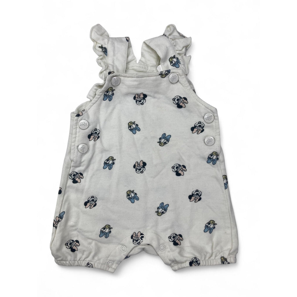 0-3M Cream Daisy & Minnie Dungaree Romper - Disney