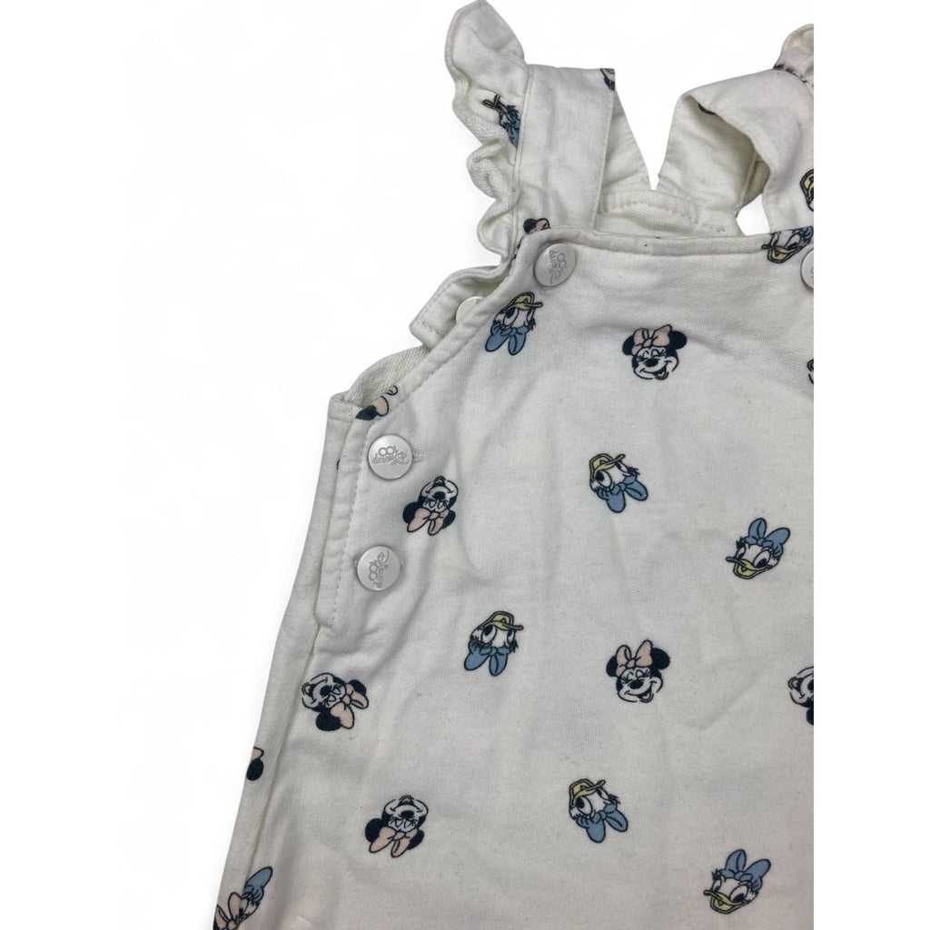 0-3M Cream Daisy & Minnie Dungaree Romper - Disney