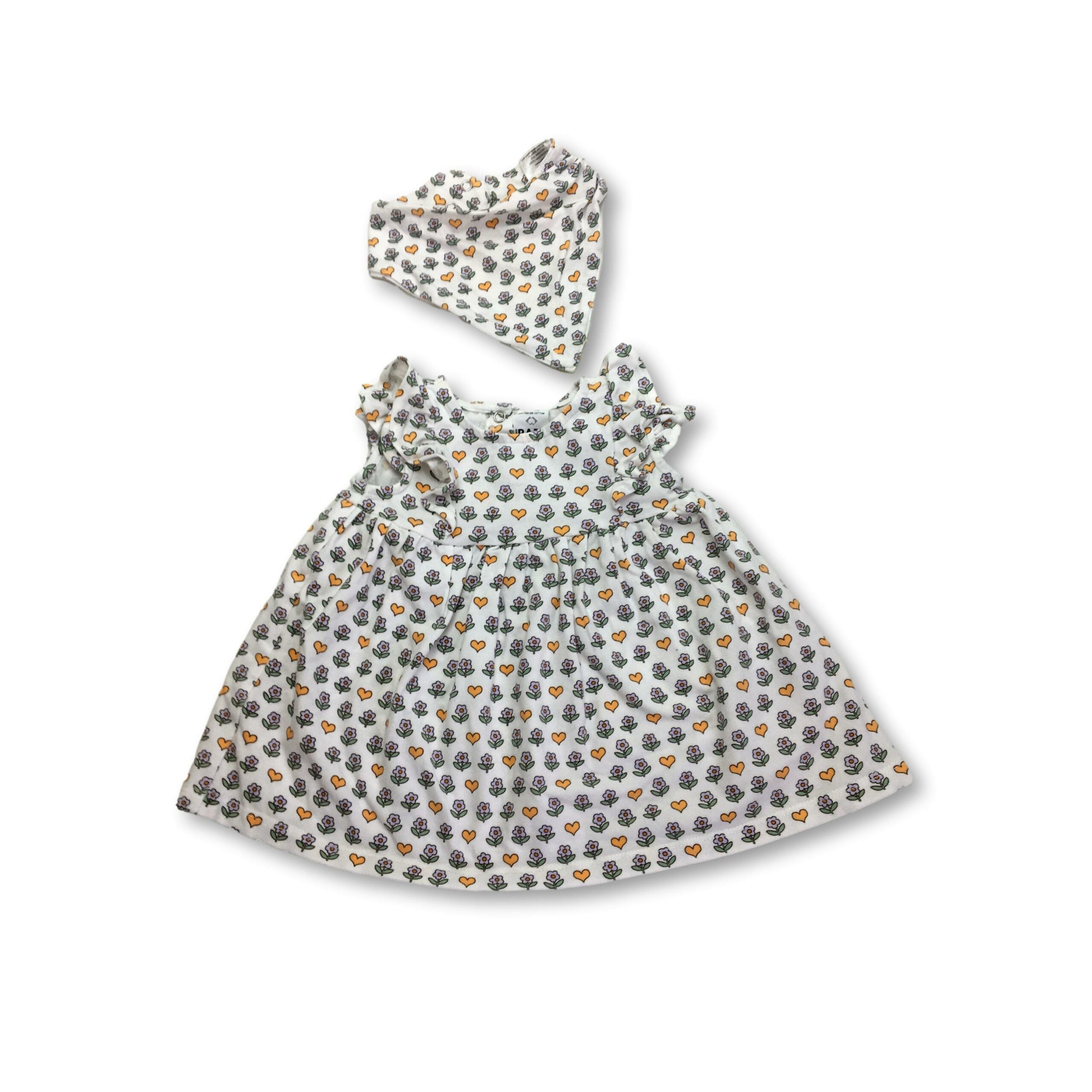 3-6M White & Lilac Dress & Bib - Cotton On