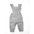 6-12M Pastel Floral Pinafore Cotton Romper - Clicks