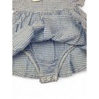 0-3M Light Blue Gingham Dress Romper - Jet