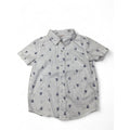 4Y White & Navy Yacht Summer Button Shirt - Healthex