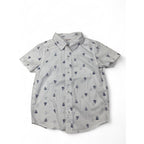 4Y White & Navy Yacht Summer Button Shirt - Healthex