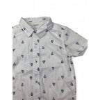 4Y White & Navy Yacht Summer Button Shirt - Healthex