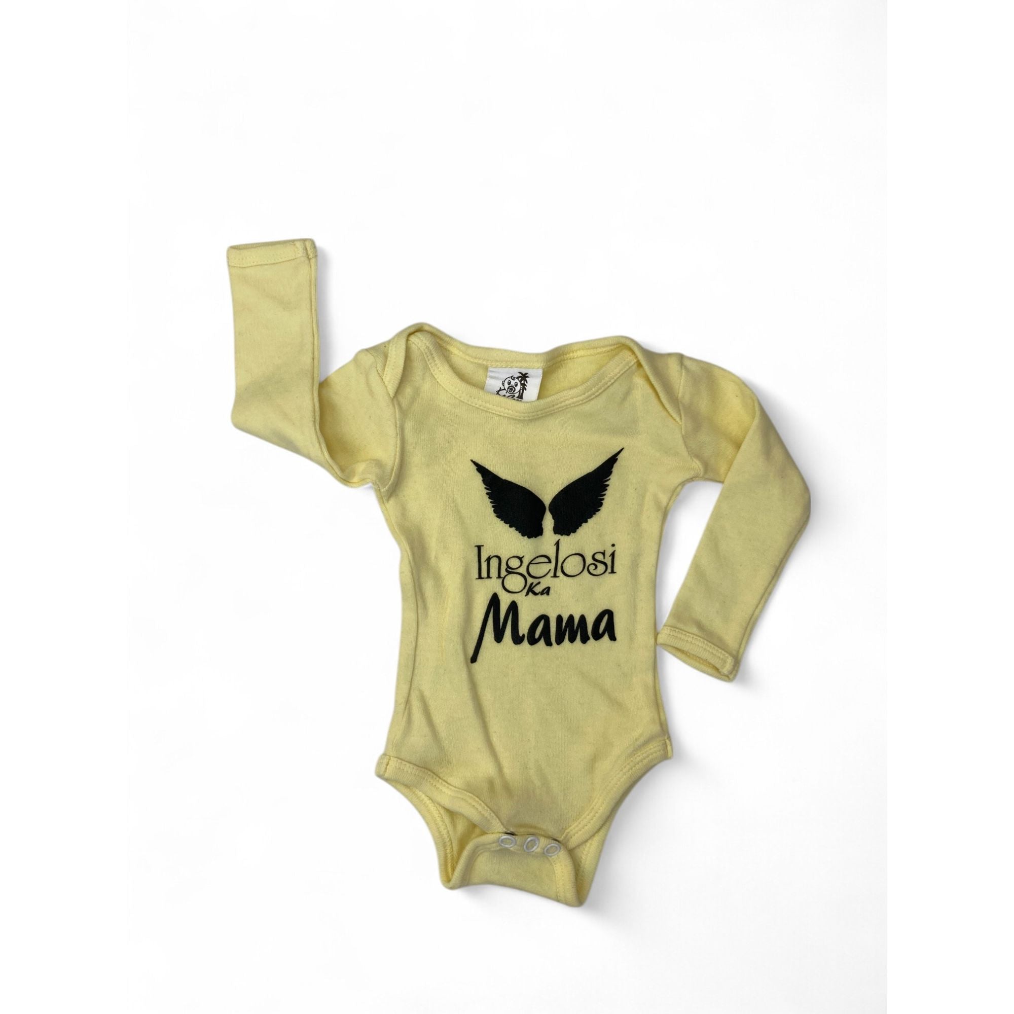 0-3M Light Yellow "Ingelosi Ka Mama" Bodysuit - KiCoco
