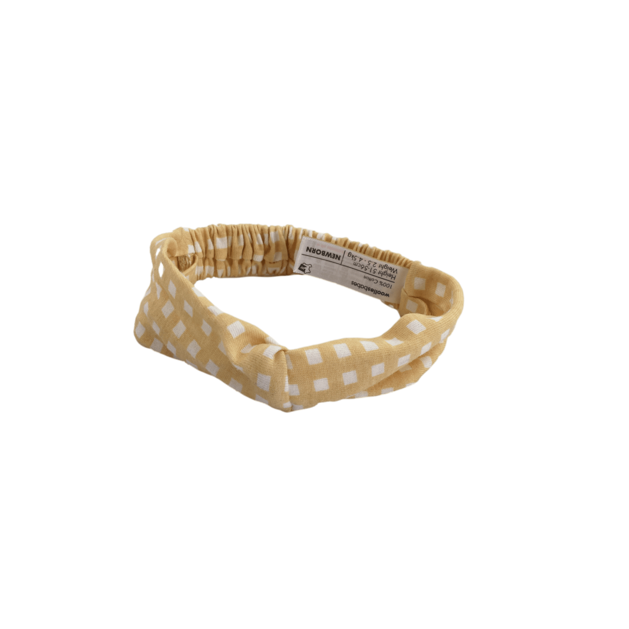 Newborn Yellow & White Gingham Headband - Woolworths
