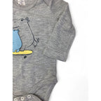 0-3M Grey Hippo Scooter Bodysuit - Tiny Tots