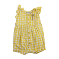 Newborn Yellow & White Check Button Romper - Earthchild