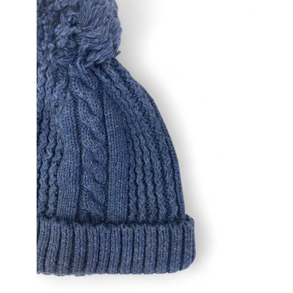 1-3M Dark Blue Pompom Knit Beanie - Woolworths