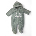 3-6M Mint Green Fleece Lined Fox Snowsuit Onesie - Ackermans
