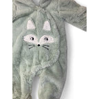 3-6M Mint Green Fleece Lined Fox Snowsuit Onesie - Ackermans