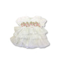 3-6M Cream Tulle Floral Applique Romper Dress - An.Bloo