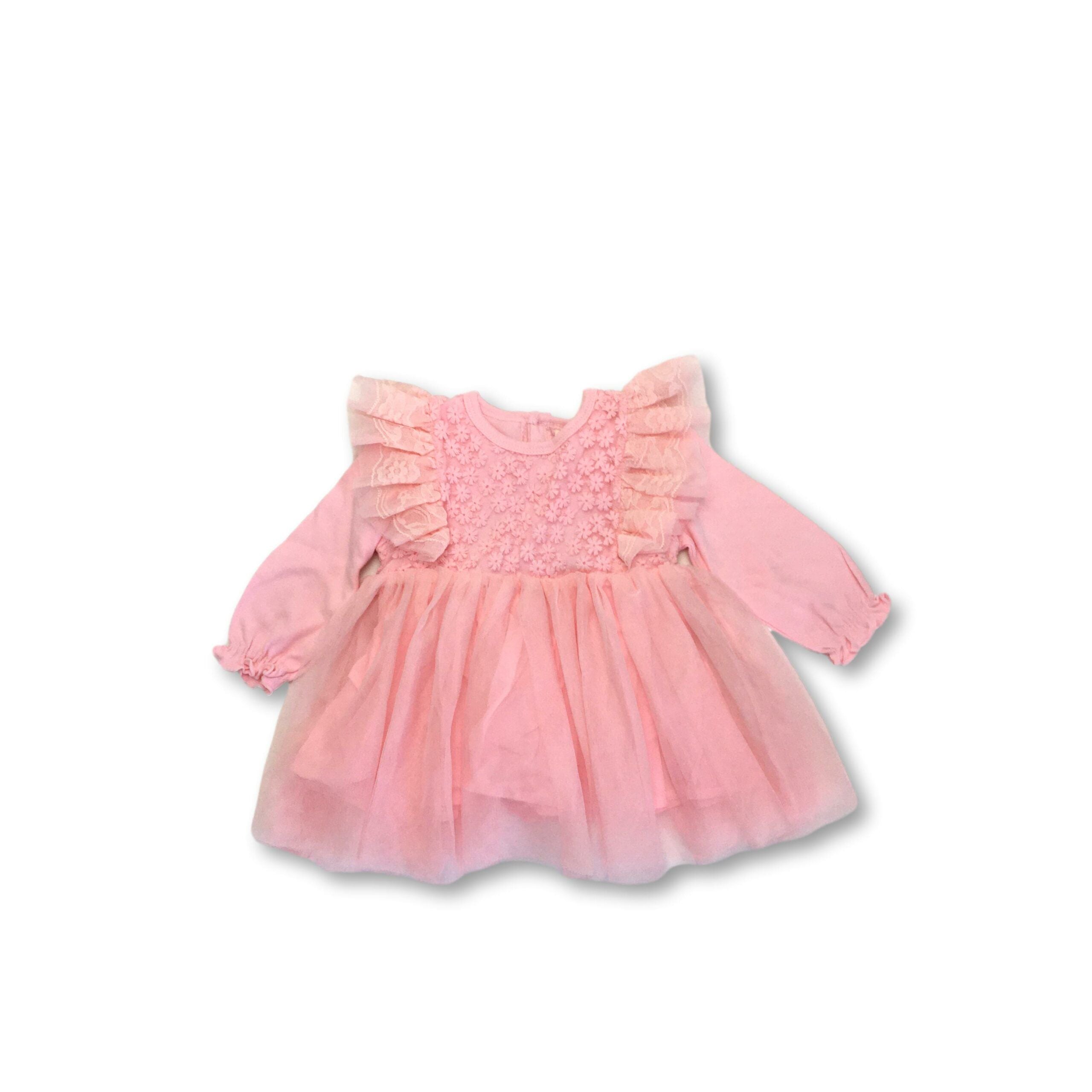 3-6M Pink Lace Tulle Dress - An.Bloo
