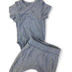 US Prem Dusty Blue Organic Cotton Bodysuit & Leggings - H&M
