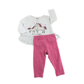 6M White & Pink Peplum Unicorn Top & Leggings - Carter's