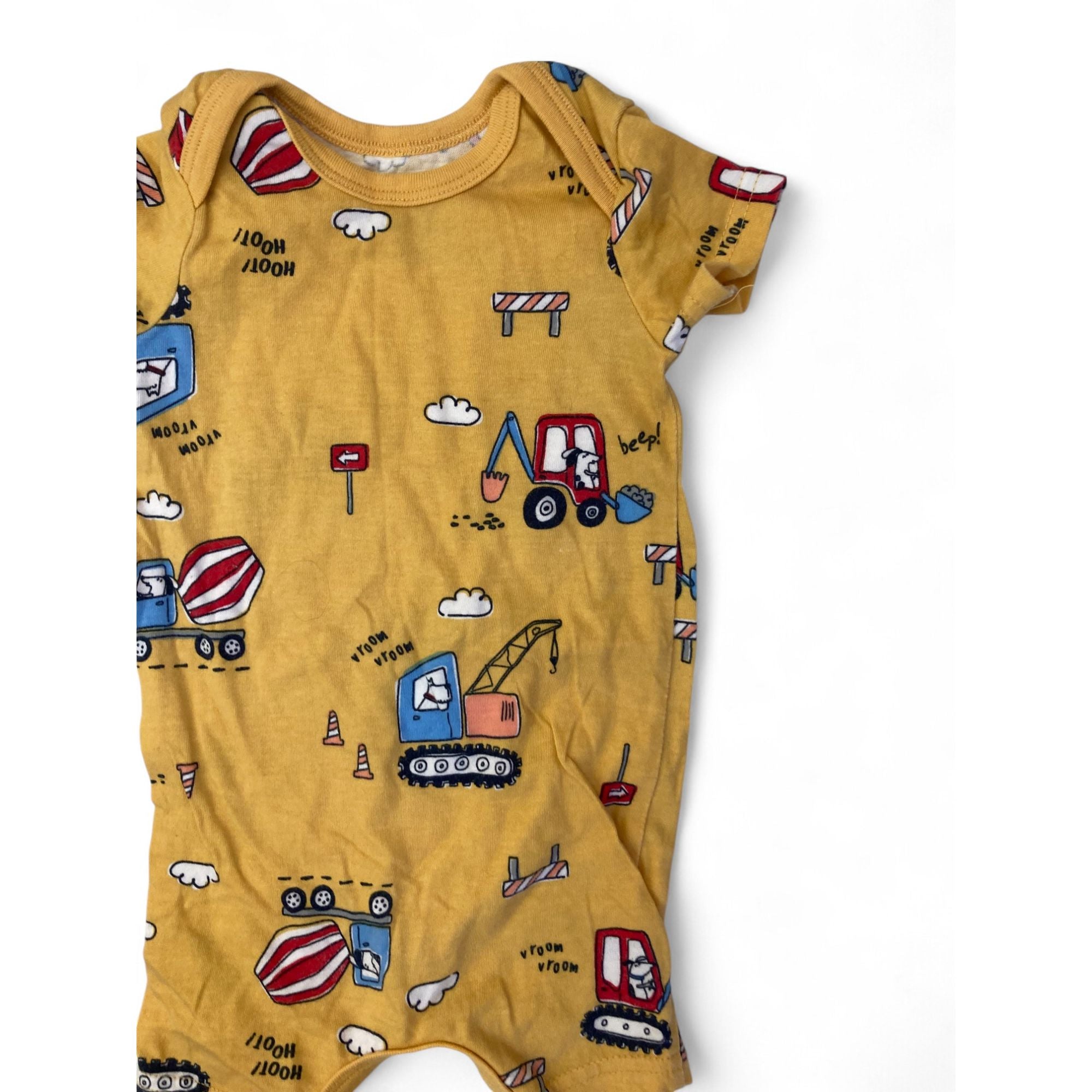 1-3M Yellow Construction Romper - Woolworths