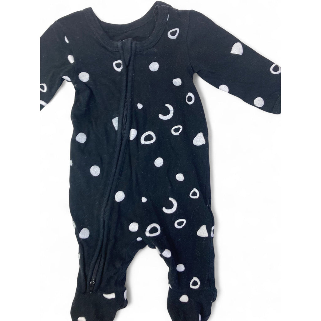 Newborn Black & White Bubble Zip Onesie - Woolworths