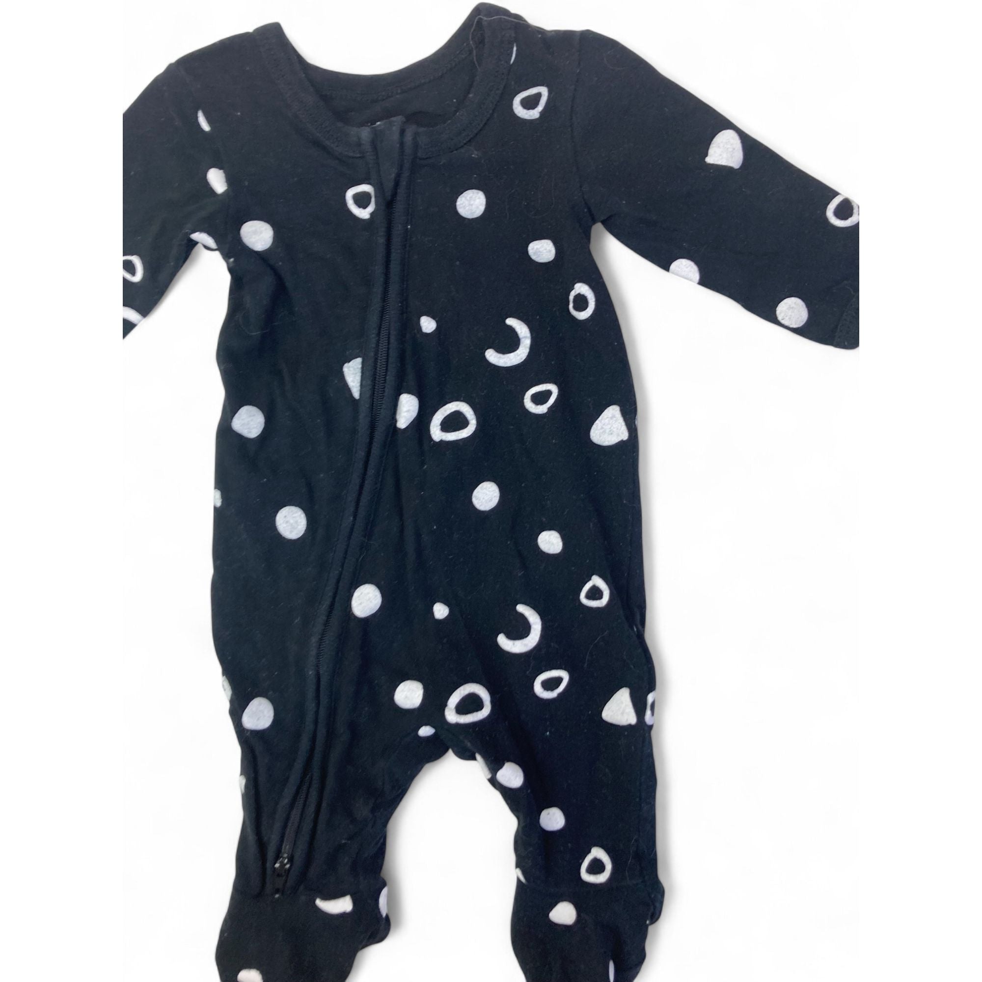 Newborn Black & White Bubble Zip Onesie - Woolworths