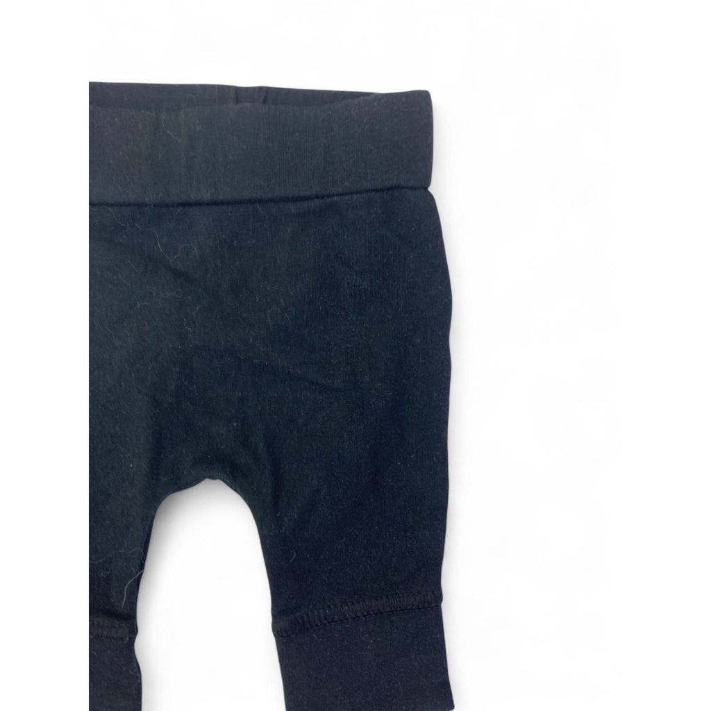 Newborn Black Cuffed Leggings - Woolworths