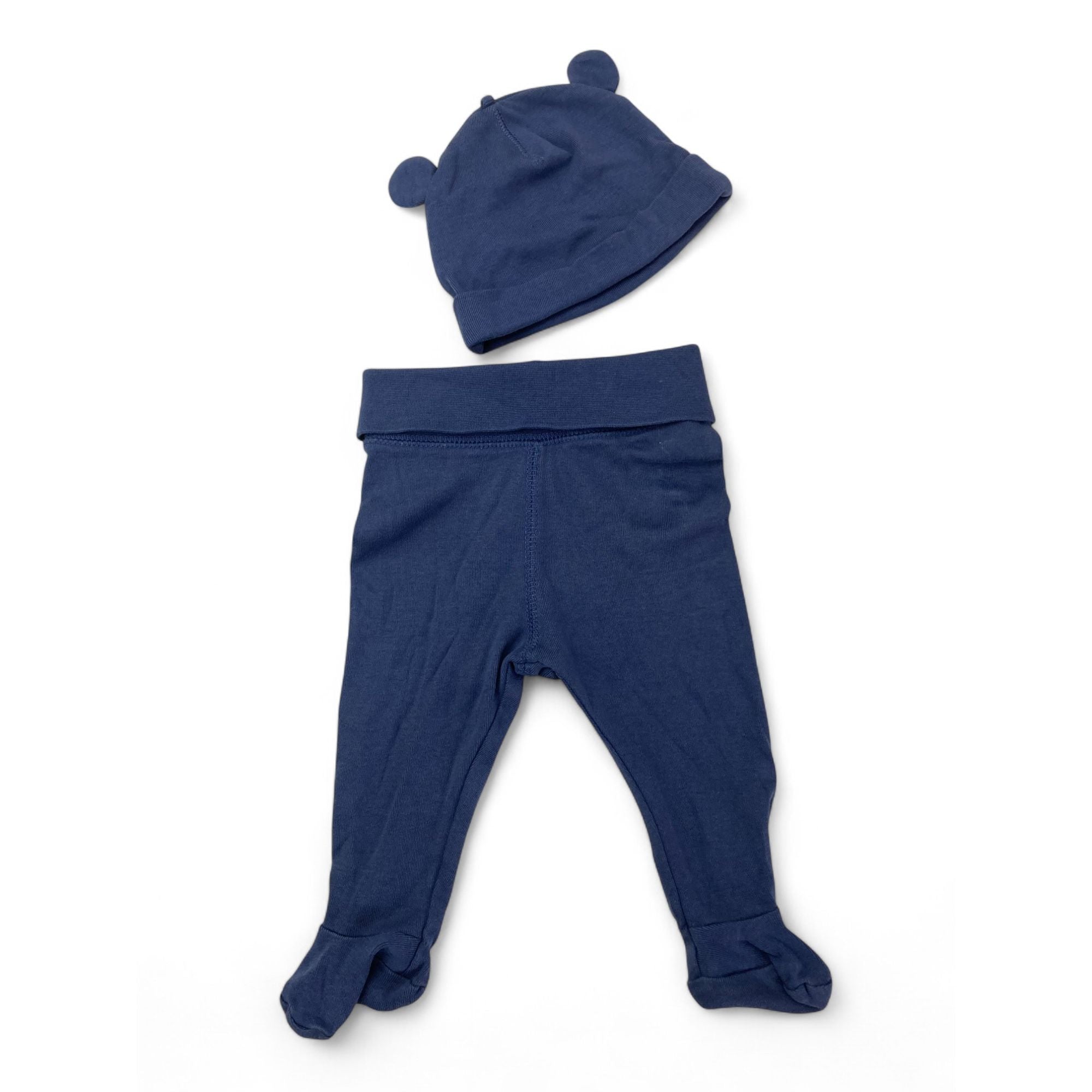 US 2-4M Mid Blue Organic Cotton Leggings & Beanie - H&M