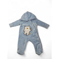 0-3M Light Blue Fleece Bear Snap Onesie - Ackermans