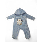0-3M Light Blue Fleece Bear Snap Onesie - Ackermans